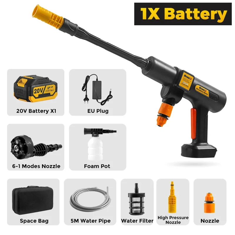 

BABEQ Бесщеточный электрический пистолет высокого давления для мойки автомобиля