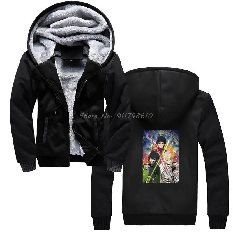 

Owari No Seraph Visual Homme Cool Hoodie Seraph Of The End Dark Fantasy Anime Series Men Hooded Winter Thickening Keep Warm