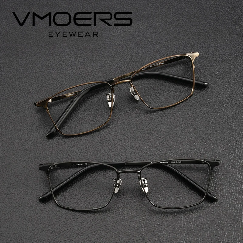 

VMOERS Pure Titanium Multifocus Optical Glasses Men Vintage Square Myopia Progressive Eyeglasses Prescription Glasses Spectacles