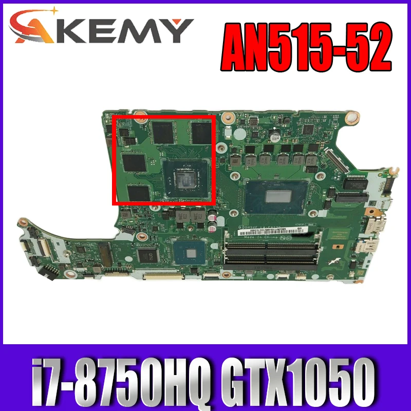 

AN515-52 mainboard motherboard For ACER AN515 portable dh5vf LA-F952P cpu: I7-8750HQ gtx 1050 ddr4 100% test ok Mainboard