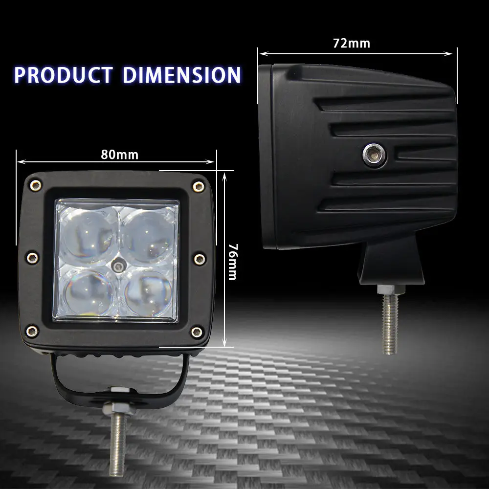 Фото 4x 3-дюймовый 96W 5D RGB светодиодный рабочий свет Spot Flood Cube Pods Стробоскоп Музыка Мигающий режим DIY с комплектом жгутов проводов управления Bluetooth №3