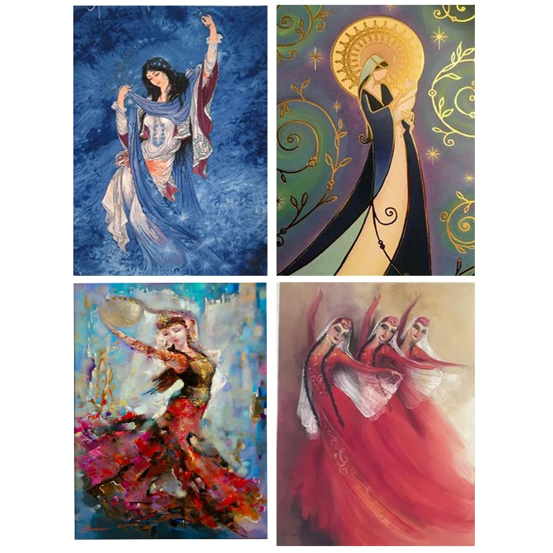 

5D DIY Diamond Painting Abstract Dancing Girl Rhinestone Embroidery Crystal Full Square Round Mosaic Home Decor
