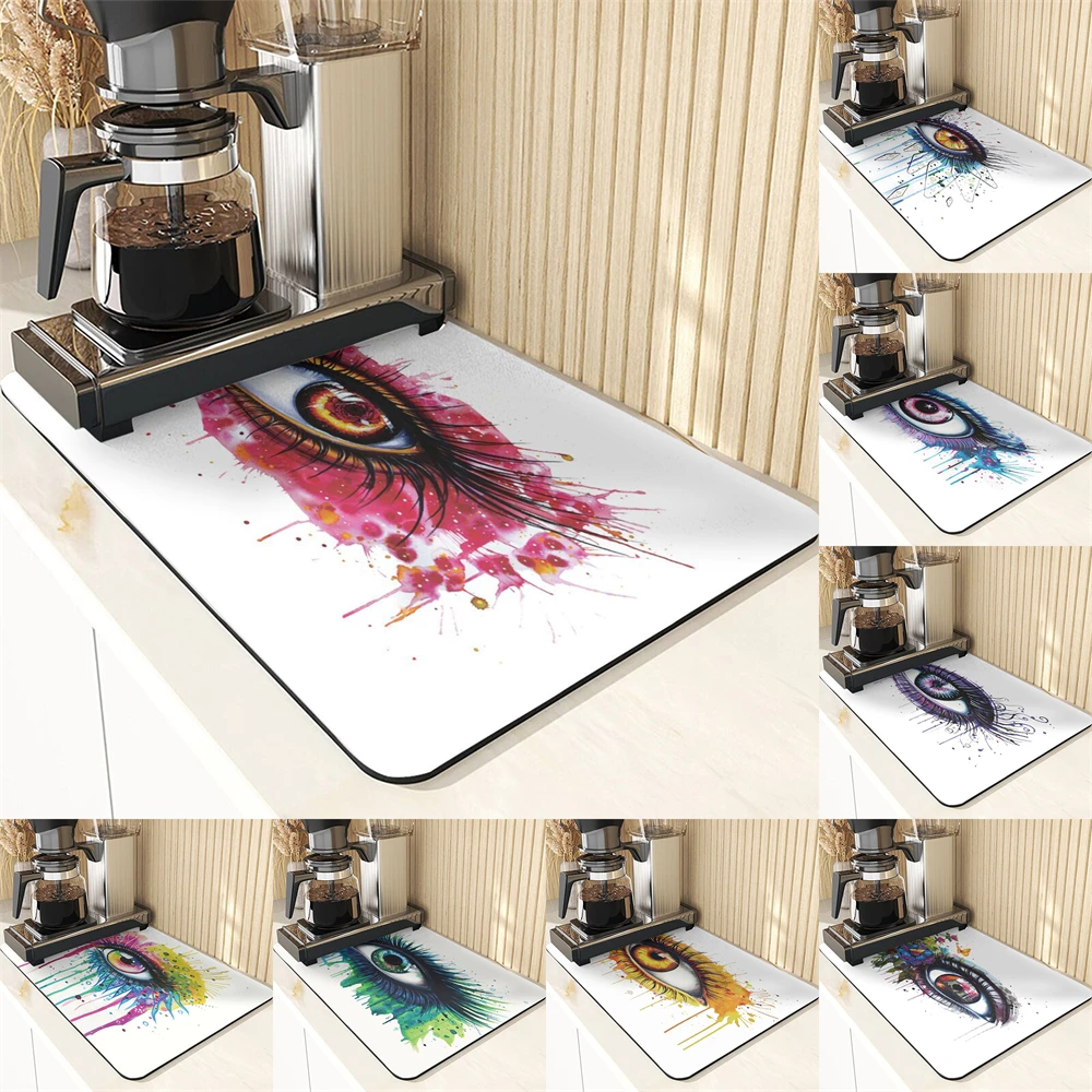 Акварельный Стиль Коврик для сушки посуды Впитывающий кухни скандинавский