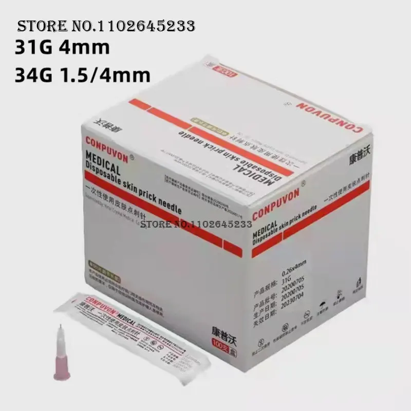 Disposable Sterile Nano Skin Injection Needle 31G 4mm 34G 1.5/4mm Skin Gel Injection