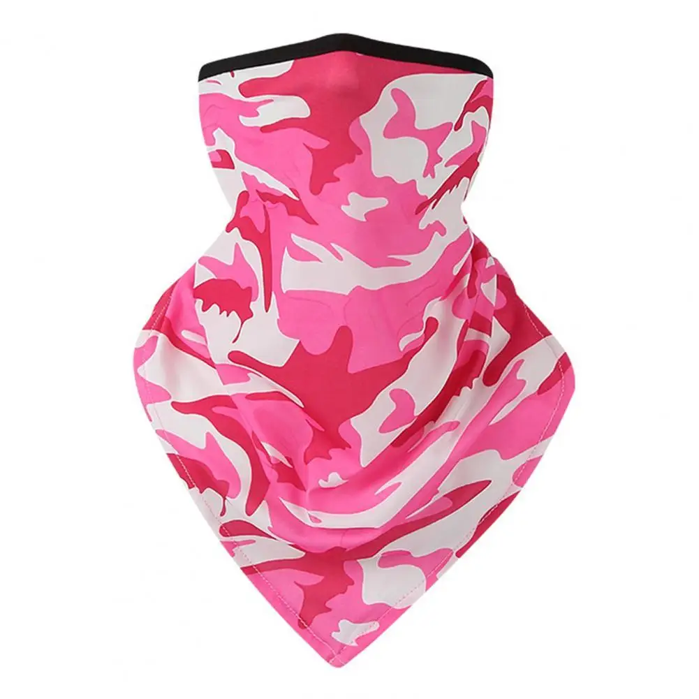 

Cycling Face Mask Unisex Triangle Neck Gear Sun Protection Camouflage Print Ear Hanging Rope Triangle Cycling Scarf for Riding
