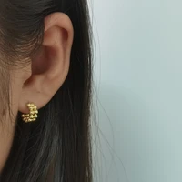 trend new circle stud earrings for women 2022 luxury gold plated ear piercing yellow fashion jewelry girl gift accessories