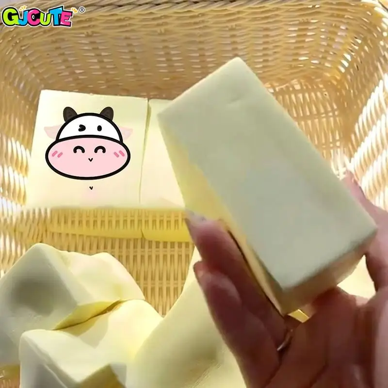10 см Mochi тостов мягкие игрушки 3D желтые десерты сжимаемые бриллиантовые