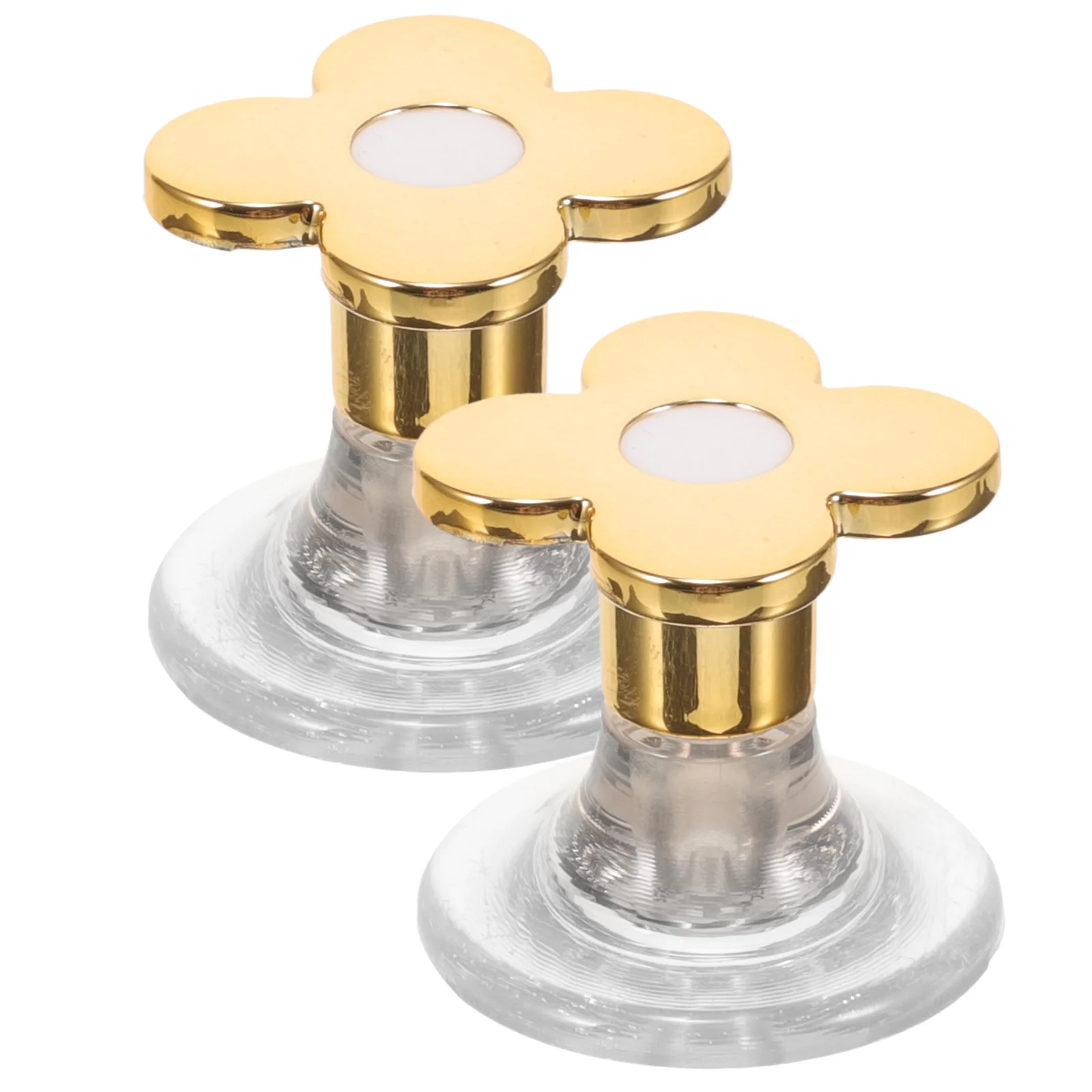

2 Pcs Presser Toilet Tank Button Buttons Double Sided Tape Manicure Handles Women