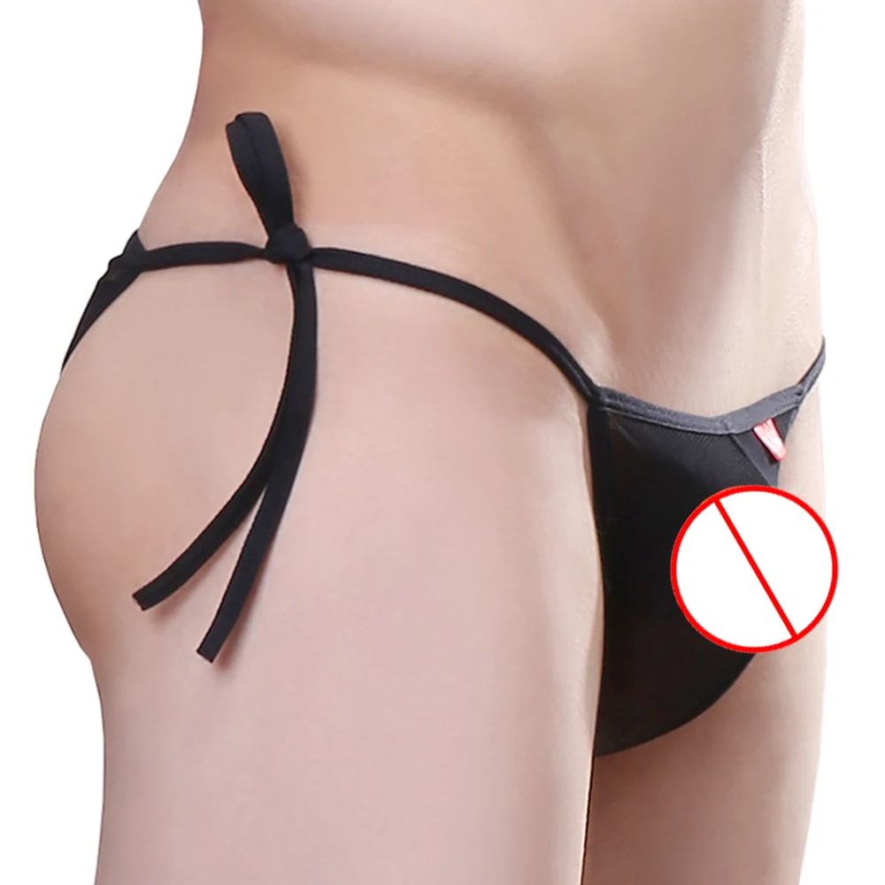 

Mens Panties Mesh Sheer Briefs Men G-String Lingerie Bikini Thong Tie Side String Lace Up Underwear Quick Dry Underpants Thong