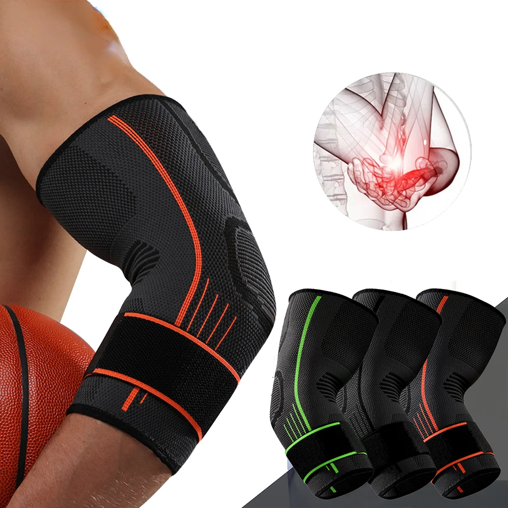 

1PCS Sports Elbow Brace Adjustable Compression Sleeve Arm Support with Strap for Tendonitis Arthritis,Bursitis,Pain Relief