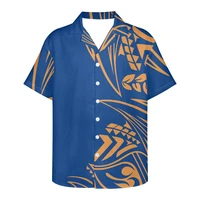 summer 2022 men clothing men short sleeve v neck shirt polynesia traditional tribe luxury gold print loose leisure mens shirt