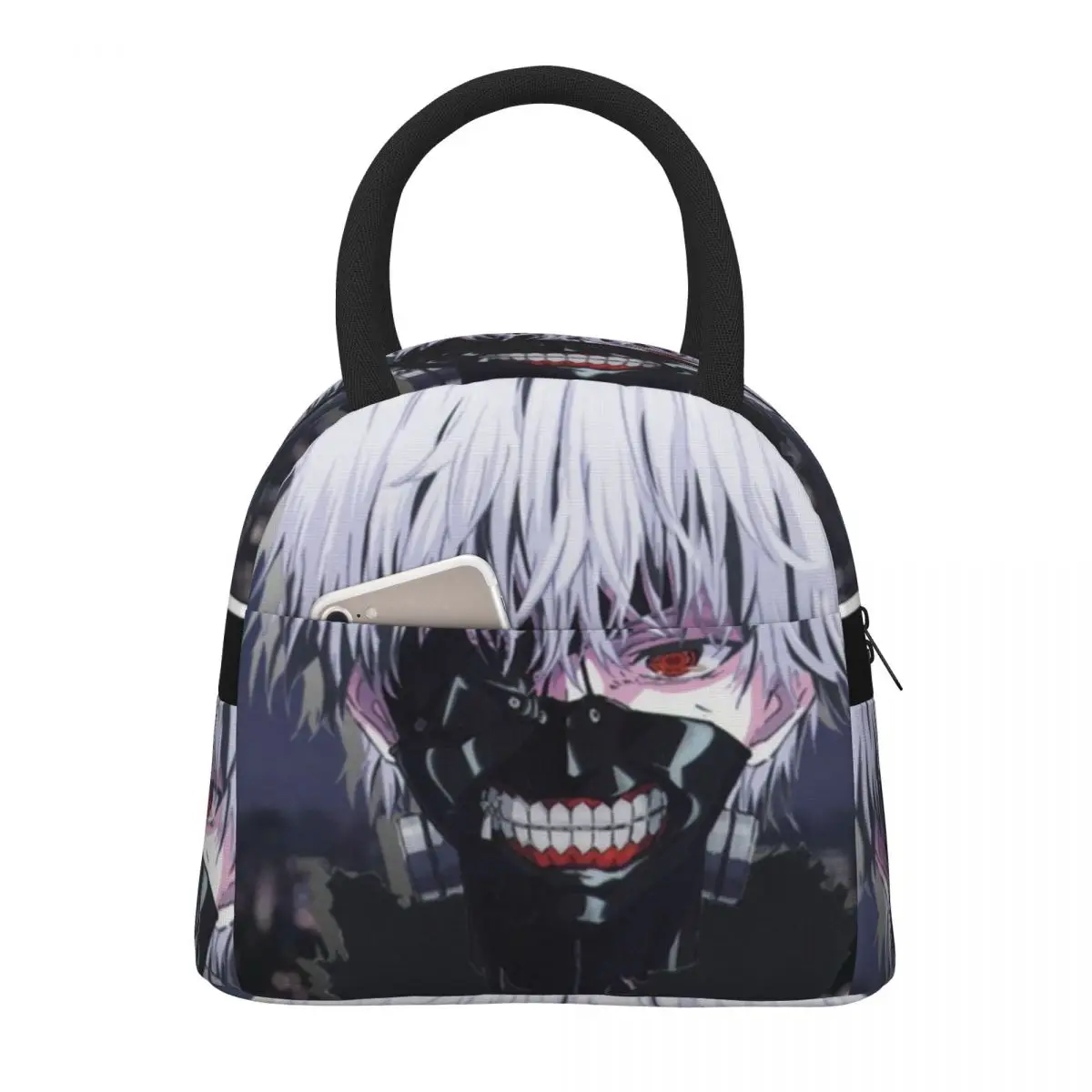 

Kaneki Ken On An Anime City Tokyo Ghoul Lunch Bag Aesthetic Lunch Box Travel Cooler Bag Oxford Graphic Design Tote Food Bags