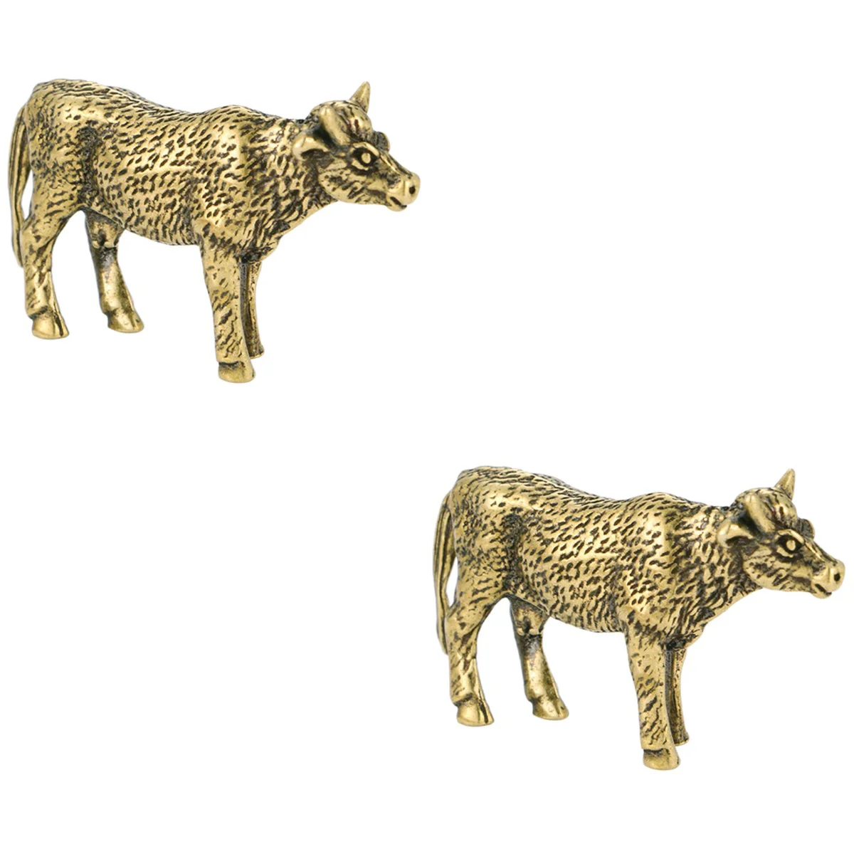 

Cow Figurine Wealth Statue Ox Brass Sculpture Figurines Animal Bull Chinese Gift Lucky Bronze Figure Good Shui Feng Ornaments