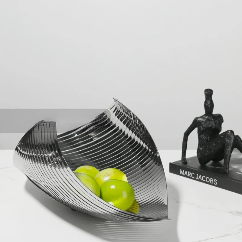

GY Simple Modern Metal Stainless Steel Fruit Bowl Fruit Plate Creative Soft Decoration-Piece Sales Office Desktop Decoration