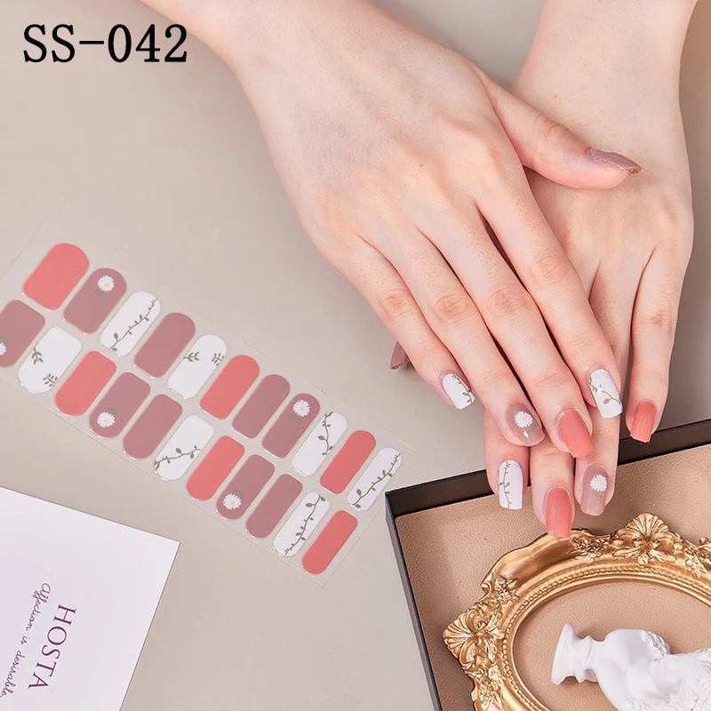 Новые корейские модные градиентные красочные блестящие Цветочные наклейки для