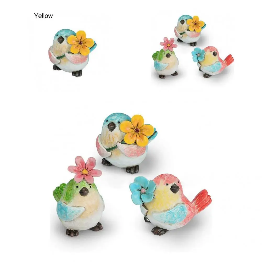 

Precisely Detail Compact Fine Symbol Bird Holding Flower Ornament for Desktop