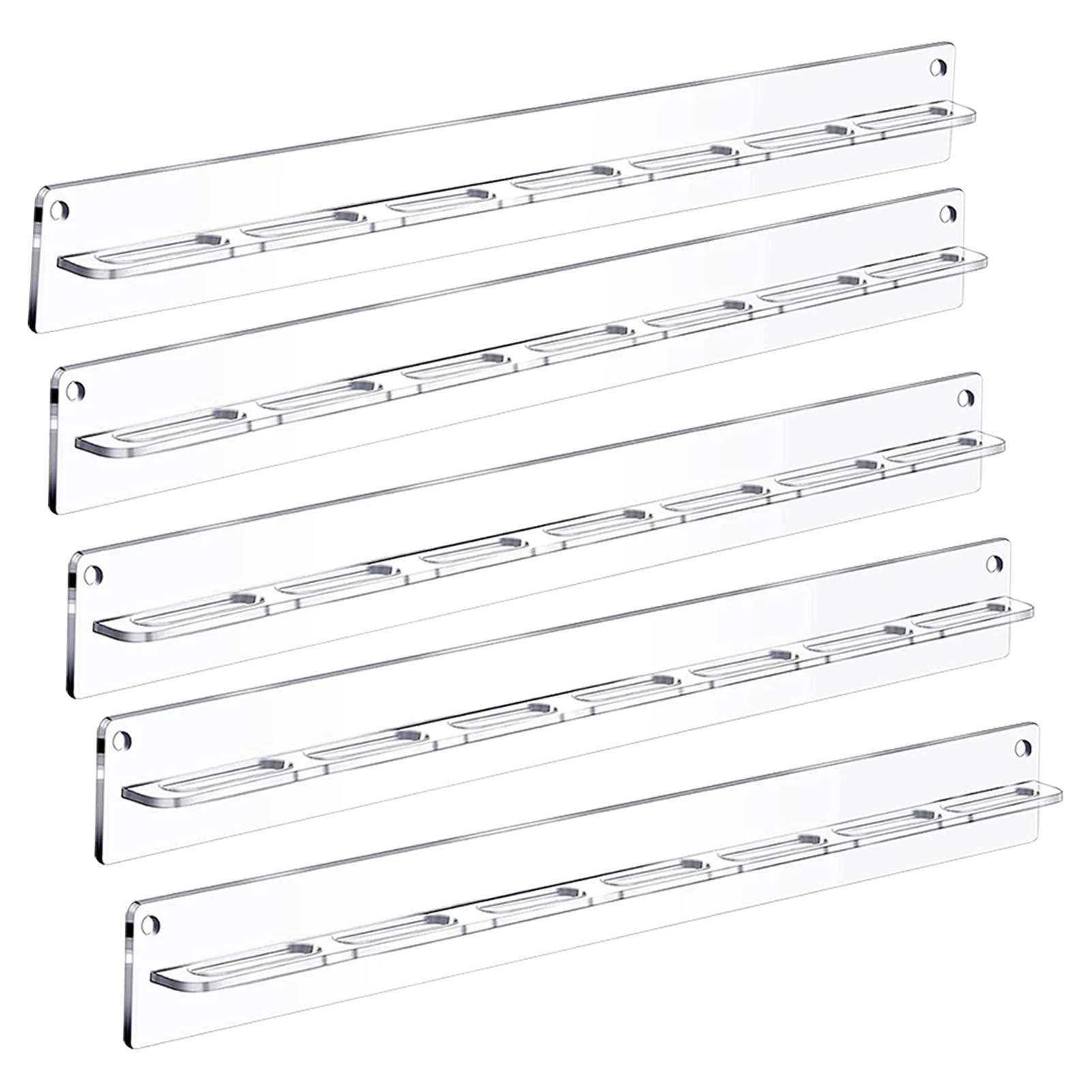 

5pcs Eyewear Entryway Shop Display Hanging Rack 7 Slots Tidy Storage Holder Wall Mounted Clear Acrylic Sunglasses Organizer