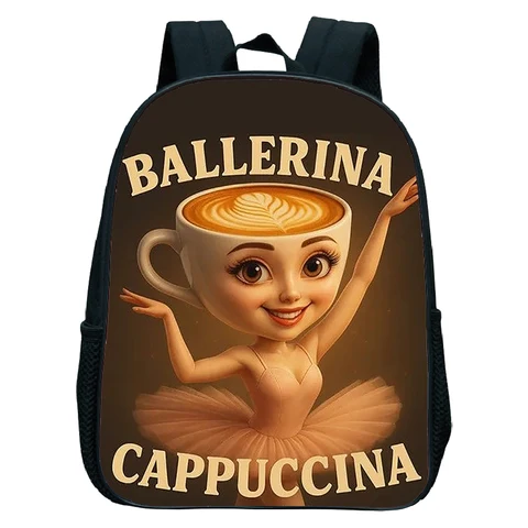 Итальянский рюкзак с мозгом для маленьких мальчиков, сумка для детского сада, школьные сумки с героями мультфильмов «Капучино Саассино», школьные сумки для мальчиков и девочек, сумка для книг с животными, подарок