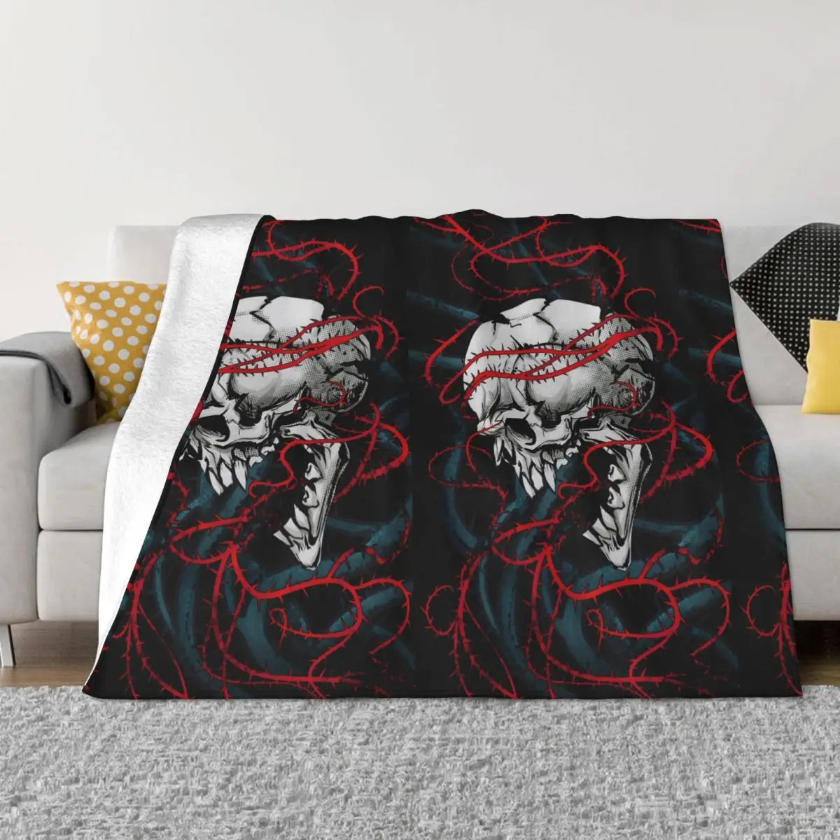 

Уличное художественное одеяло, Фланелевое удобное мягкое флисовое покрывало с рисунком опасного черепа
