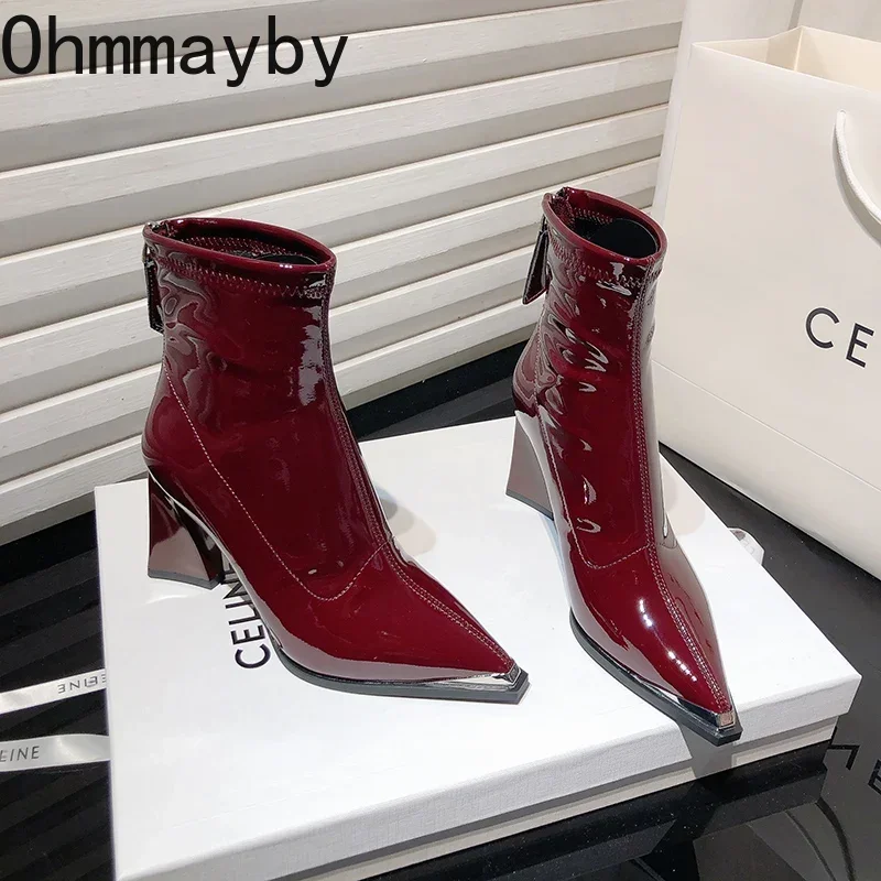 Ботильоны женские дизайнерские на высоком каблуке