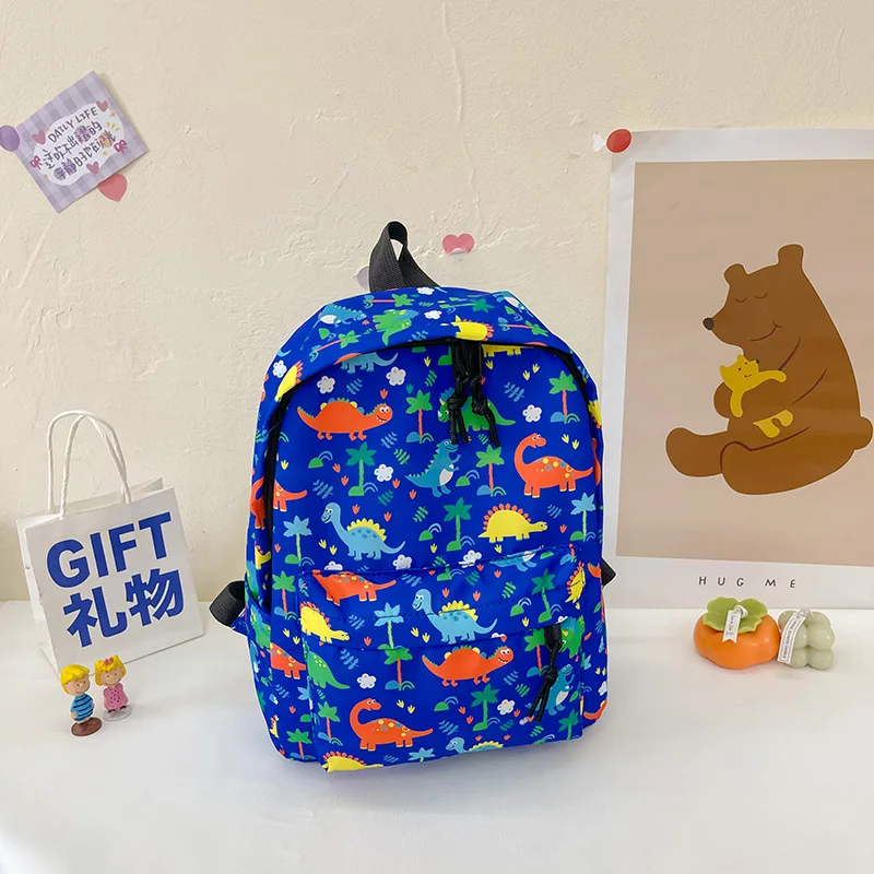 Children's Schoolbag Cartoon Dinosaur Print Kindergarten Backpack 3-6 Years Old Boys and Girls Leisure Load Reduction Backpacks