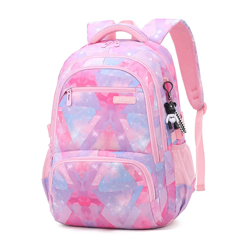 Korean Fashion Multi Layer Pockets School Bag For Teenagers Girls Children's Waterproof Backpacks Kids Schoolbags Mochilas Pink