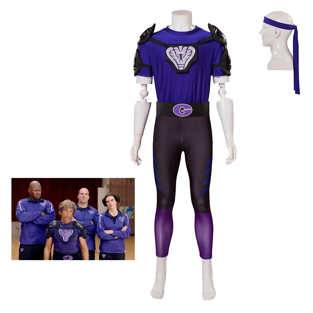 Crazy Dodgeball Косплей Средний Джо белый костюм Goodman Униформа фиолетовая футболка