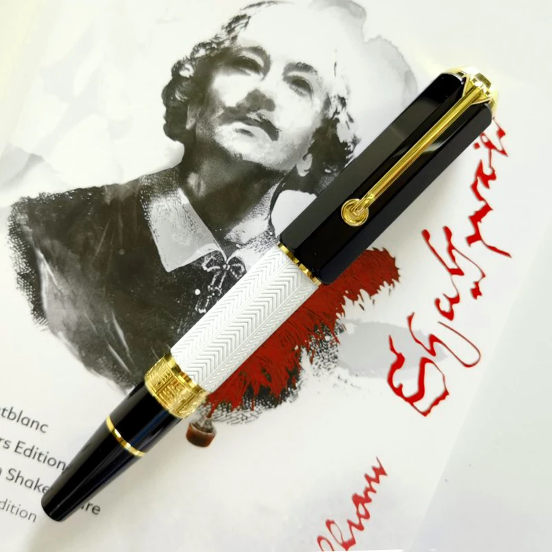 2022 new Luxury MB Great Writer William Monte metal Shakespeare Fountain blanc ink  Pen No Box