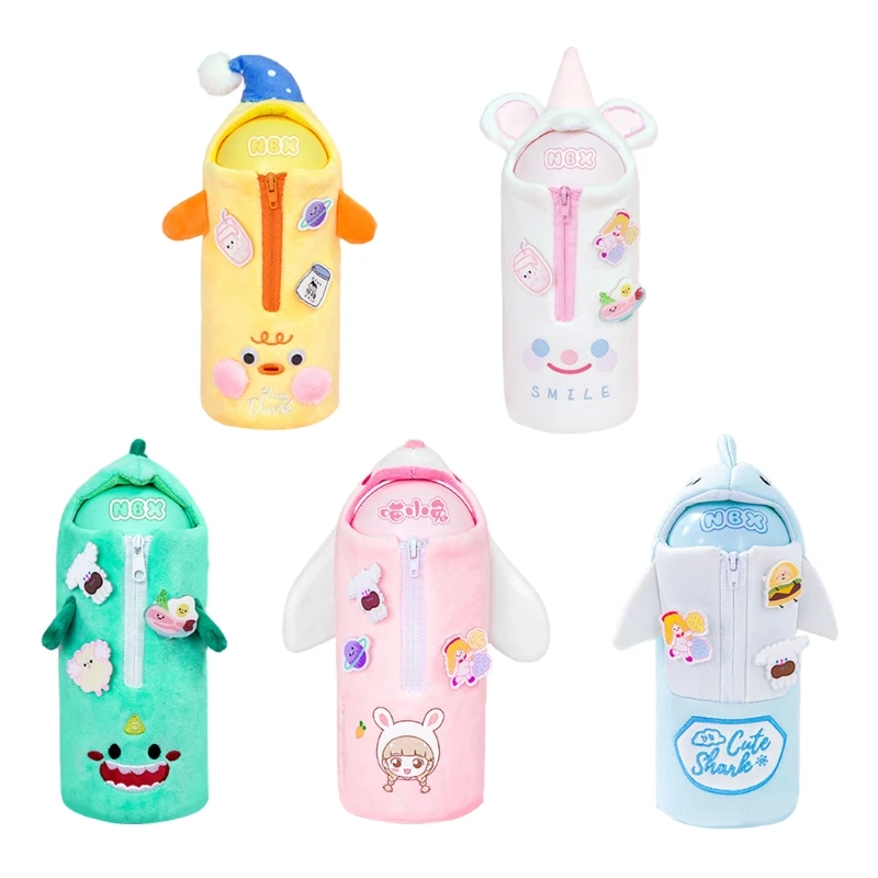 For Case Large Capacity Plush Pen Bag With Detachable Mini Backpack Decorative Cartoon Pencil Holder