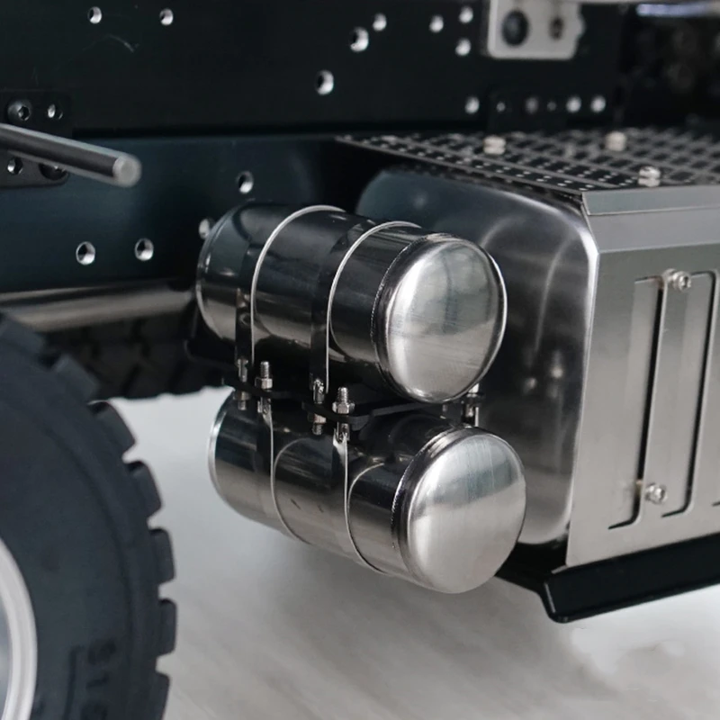 

1/14th Scale Rc Truck Model All Metal Double Gas Tank For Tamiya Truck Benz Arcos 3348 Dump Truck 56357 56361