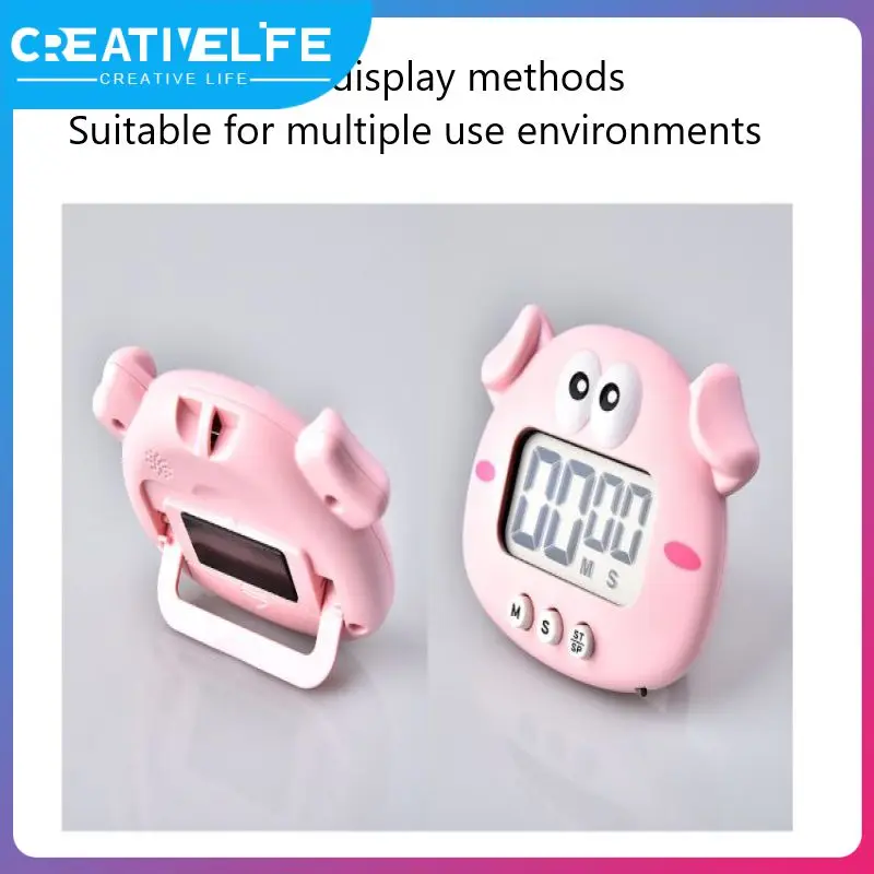 

Cute Cartoon Piggy And Chicken Electronic Timer Kitchen Baking Alarm Clock Student Learning Reminder Without Battery