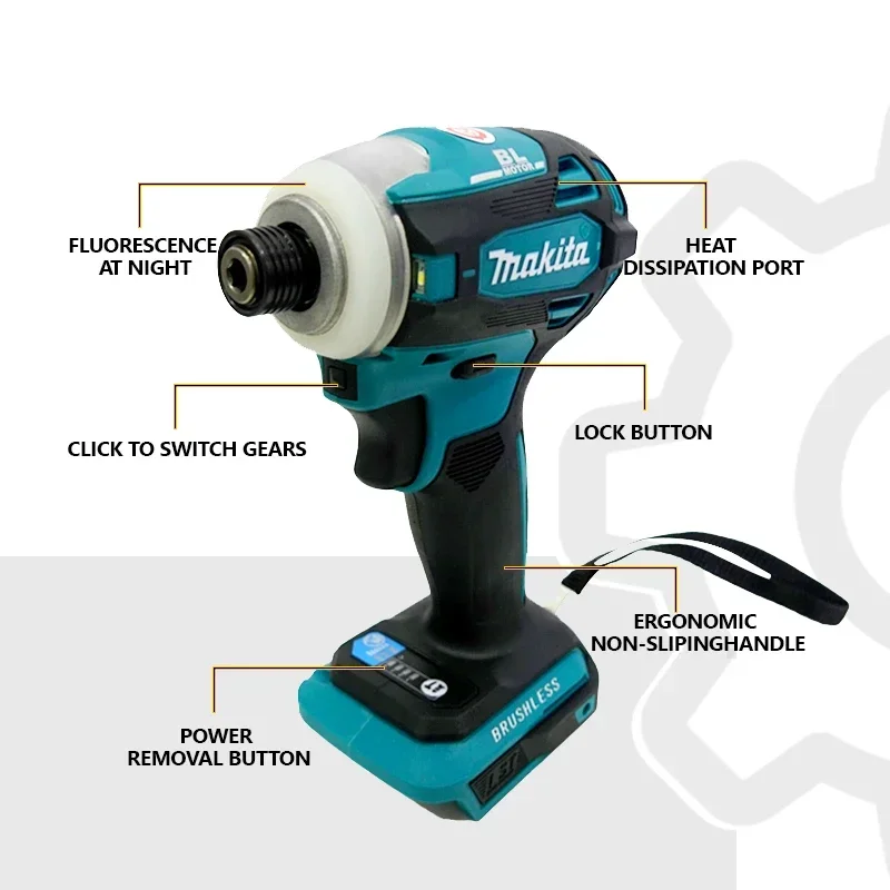 

Makita DTD172 180 NM Cordless Impact Driver 18V LXT BL Brushless Power Tools Motor Electric Drill Wood/olt/T-Mode Rechargeable