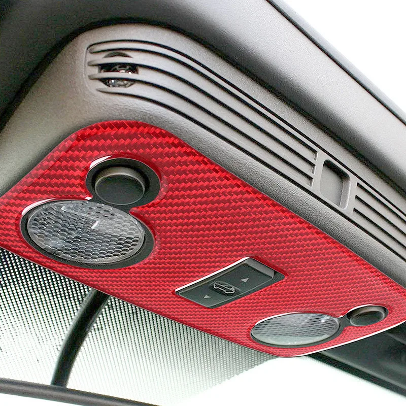 

Carbon Fiber Car Reading Light Panel Modification Cover Trim Strips Decorative Stickers For Ford Mustang Car Inner Accessories