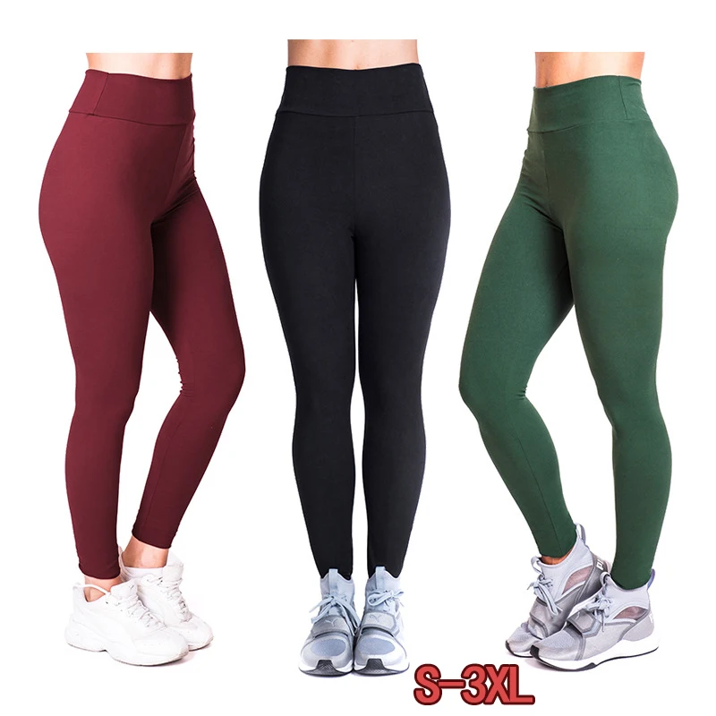 High-quality leggings solid color leggings cycling pants women's fall/winter high waist stretch warm leggings sportswear