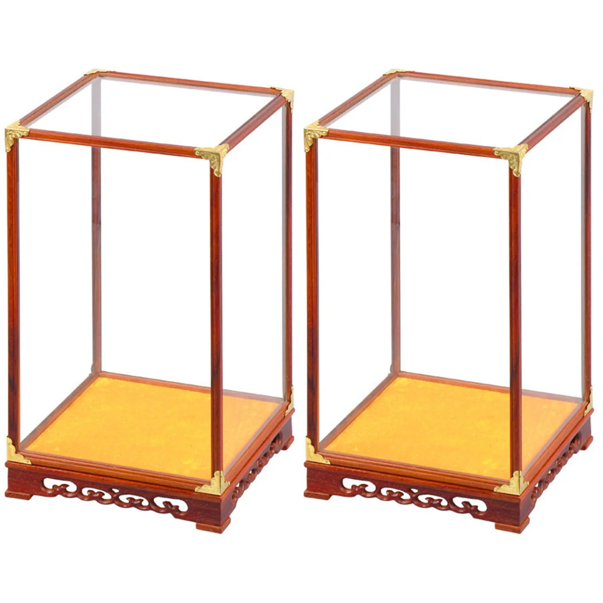

2pcs Multi-function Display Case Desktop Figurine Storage Case Box