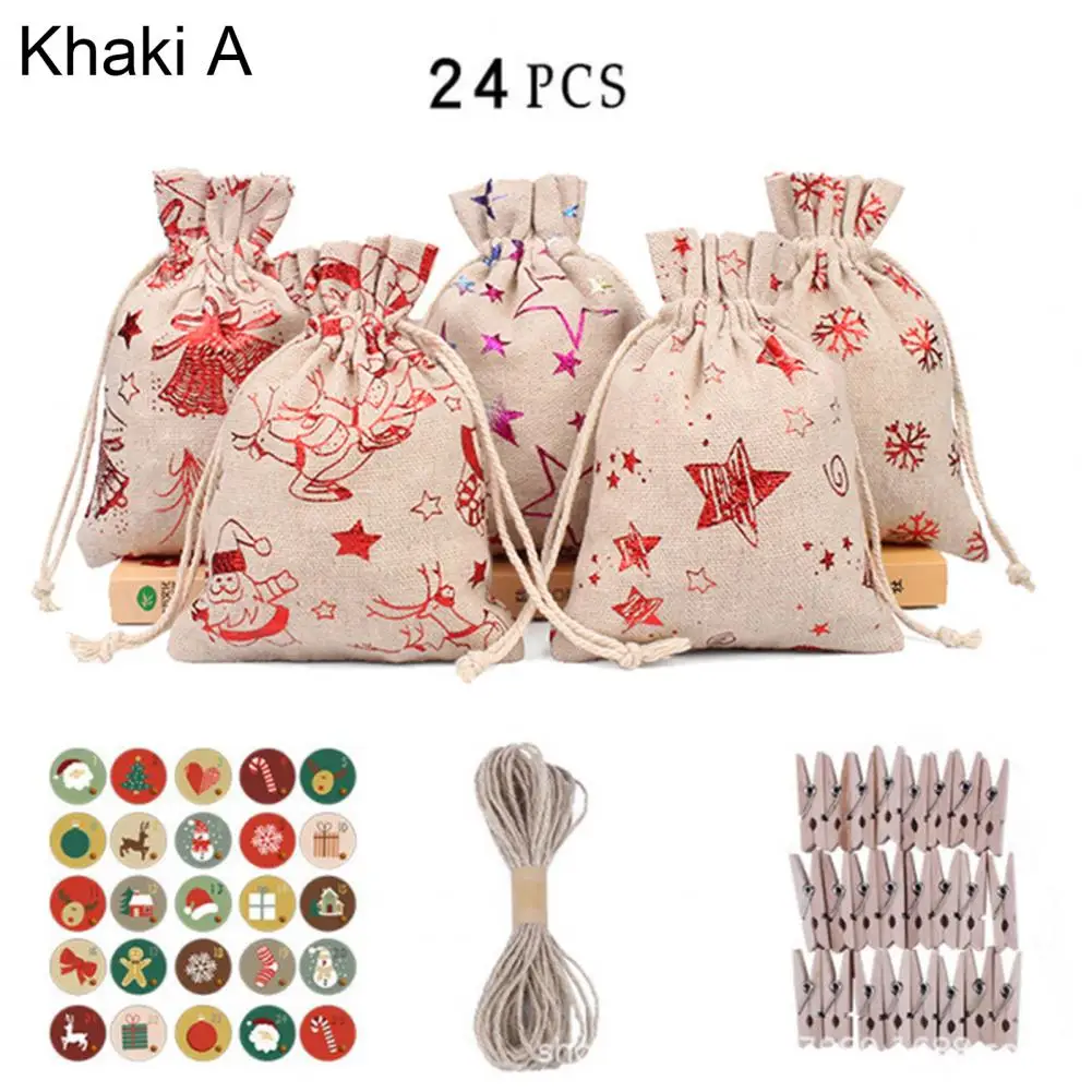 

Geometric Pattern Gift Bag Vibrant Rustic Burlap Drawstring Christmas Gift Bags Set of 24 Ideal for Holiday Candy Advent