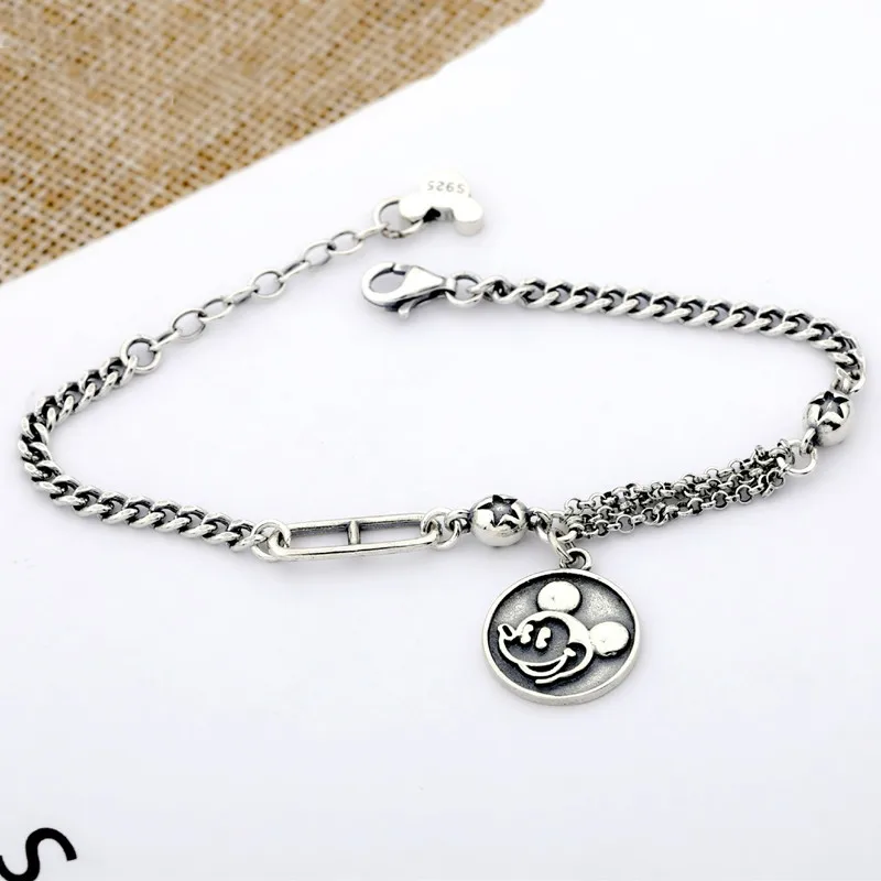 

Mickey Disney Cartoon Bracelet Girls Anime Figures Toy Jewelry Accessories Cute Mickey Mouse Bracelet Student Kids Birthday Gift