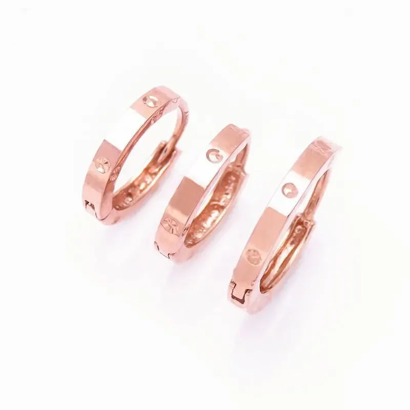 Модные простые серьги-кольца медные серьги с покрытием из розового золота для