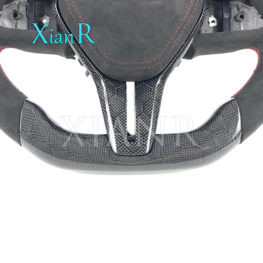 Индивидуальное черное рулевое колесо из алькантары сотового углеродного