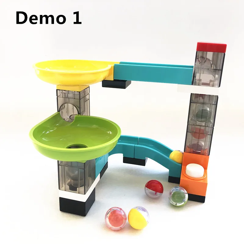 51PCS Circulation Rainbow Marble Run Twist Slide Track DIY Large Size Building Blocks Manual Button Lift Educational Toys - купить по