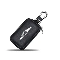 leather car key case keys full cover protection shell bag for genesis g80 g70 g90 gv80 car accessories