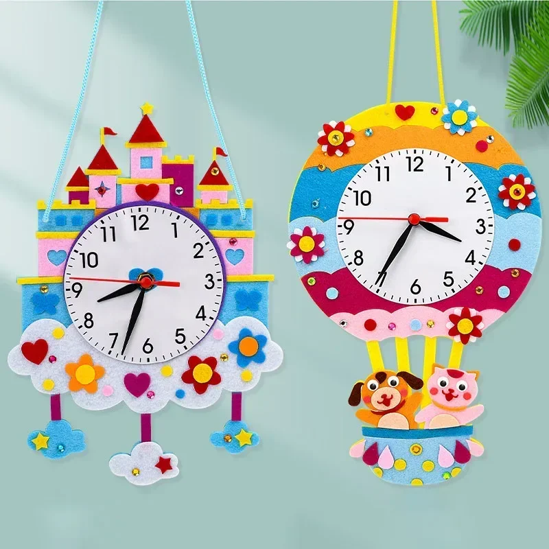 

Baby DIY Clock Toys Montessori Arts Crafts Hour Minute Second Children Cognition Clocks Toys for Kids Gift Early Preschool Gifts