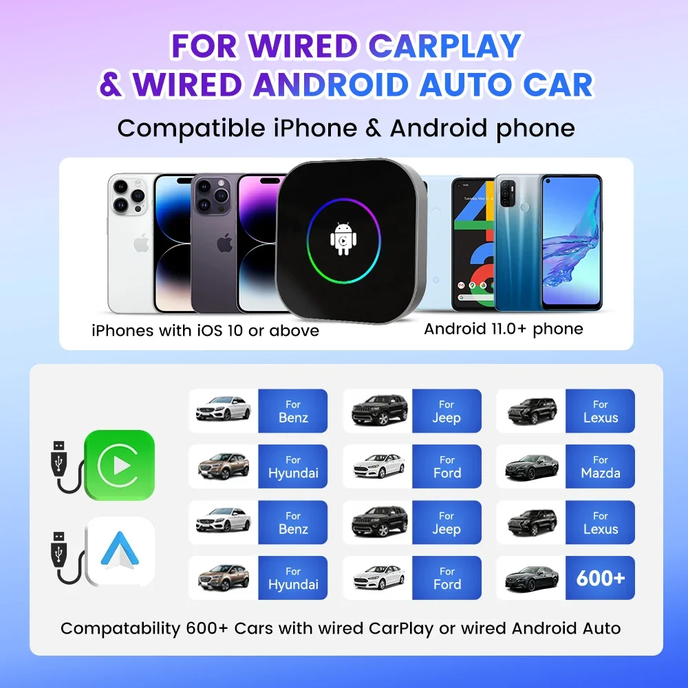 Фото Автомобильный адаптер Carlinkit Tbox S2 с импортным чипом, видео CarPlay, 4G, 64 ГБ, беспроводной AI-бокс, Android 13, 3-в-1 CarPlay для YouTube №3
