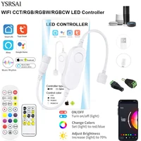 Светодиодная лента Tuya Smart Life, 5-24 В, Wi-Fi, DW/CCT/RGB/RGBW, беспроводной пульт дистанционного управления для умного дома, работа с Alexa, Google Home