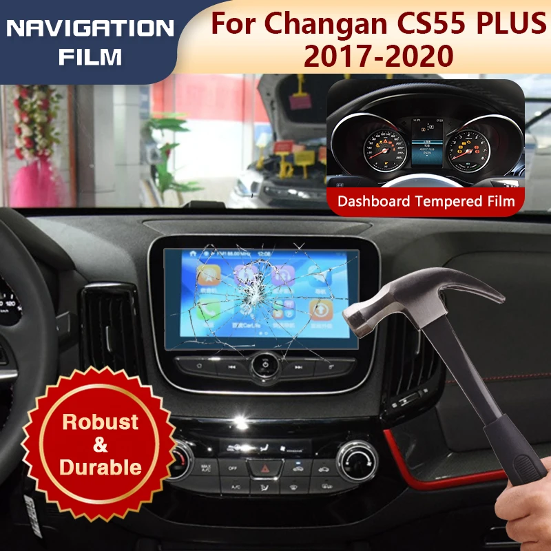 8 Inch For Changan CS55 2017~2020 Center Control Screen GPS Navigation Protector Film Glass Stickers Car Interior Accessorie