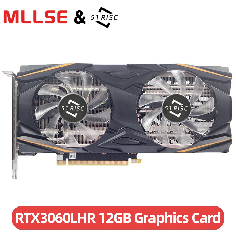 Игровая видеокарта Mllse RTX 3060, видеокарта 12 Гб GDDR6 GPU NVIDIA PCI-E 4,0x16 DP HDMI GeForce RTX3060LHR, игровая видеокарта для ПК, компьютера