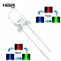 100pcslot f5 5mm fastslow rgb flash red green blue rainbow multi color light emitting diode round led full color