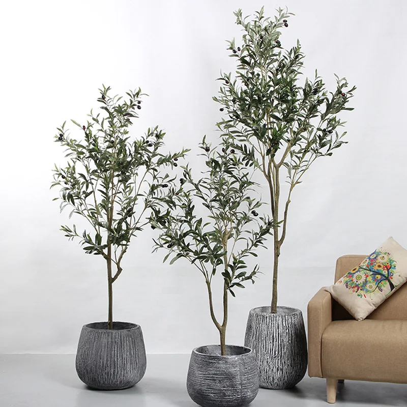 Large Artificial Bonsai Tree Fake Plants Artificial Olive Tree Potted Plant Floor Flowerpots Plant Indoor Decoration Ornaments