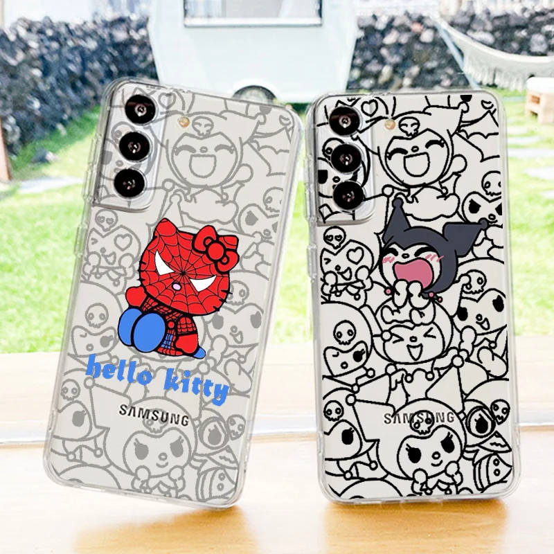 

Sanrio Cinnamoroll Cartoon Phone Case For Samsung S23 S22 S21 S20 FE Ultra Pro Lite S10 S9 S8 Plus S7 5G Transparent Cover