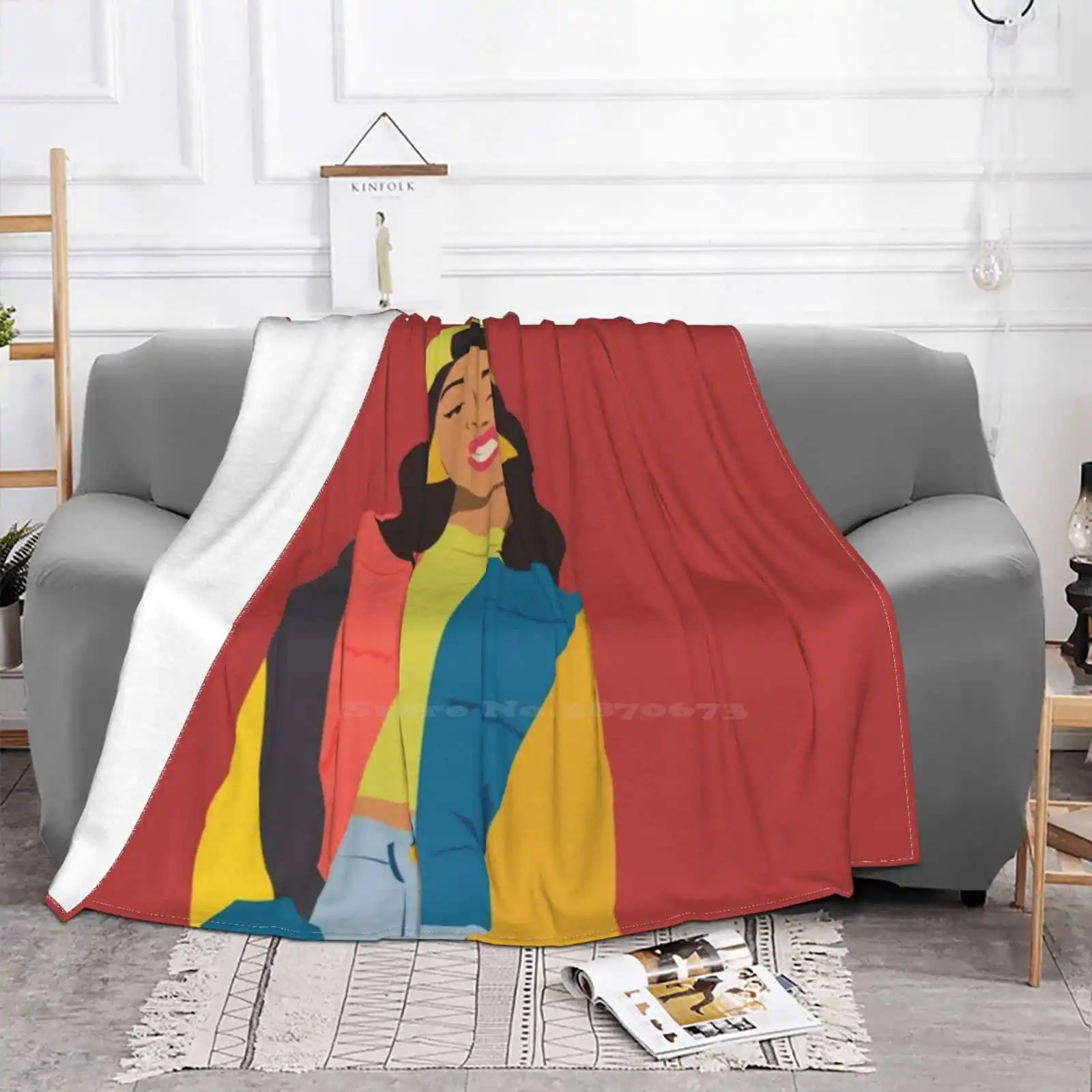 Cardi B Best Selling Room Household Flannel Blanket Colorful Music Singer Rapper Cool Trendy Okurrr Graphic I Like It